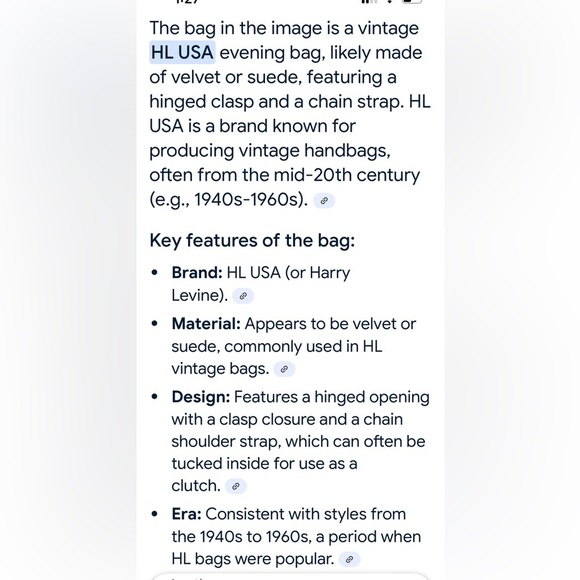 Vintage 1940's Harry Levine Brown Velvet Clutch with Gold Accents - Picture 7 of 10